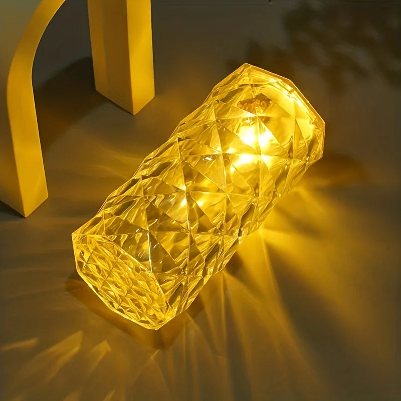 Rose Crystal Bedside Lamp – Romantic LED Nightstand Decor