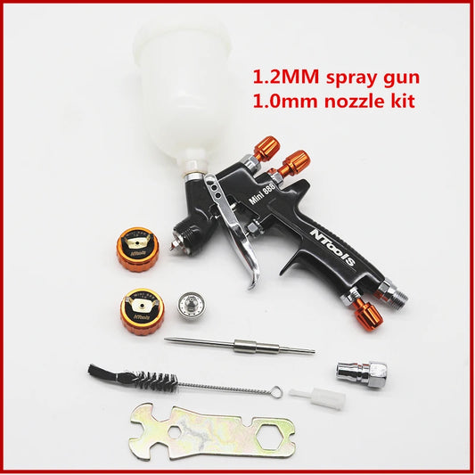 1.2MM Air Spray Gun Kit with 1.0MM Nozzle, Mixing Cup & Adapter