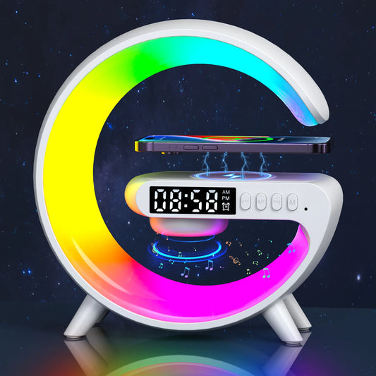 Sunrise Alarm Clock with 15W Wireless Charger & Bluetooth Speaker