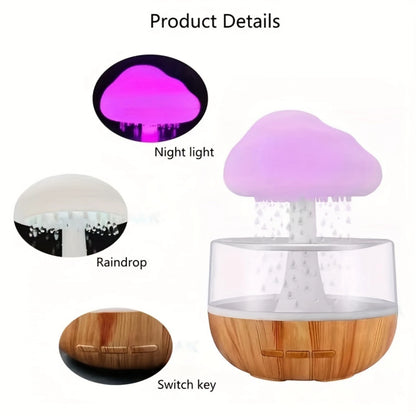 Cloud Rain Mushroom Light – 7 Color Atmosphere Lamp, Humidifier, Aromatherapy