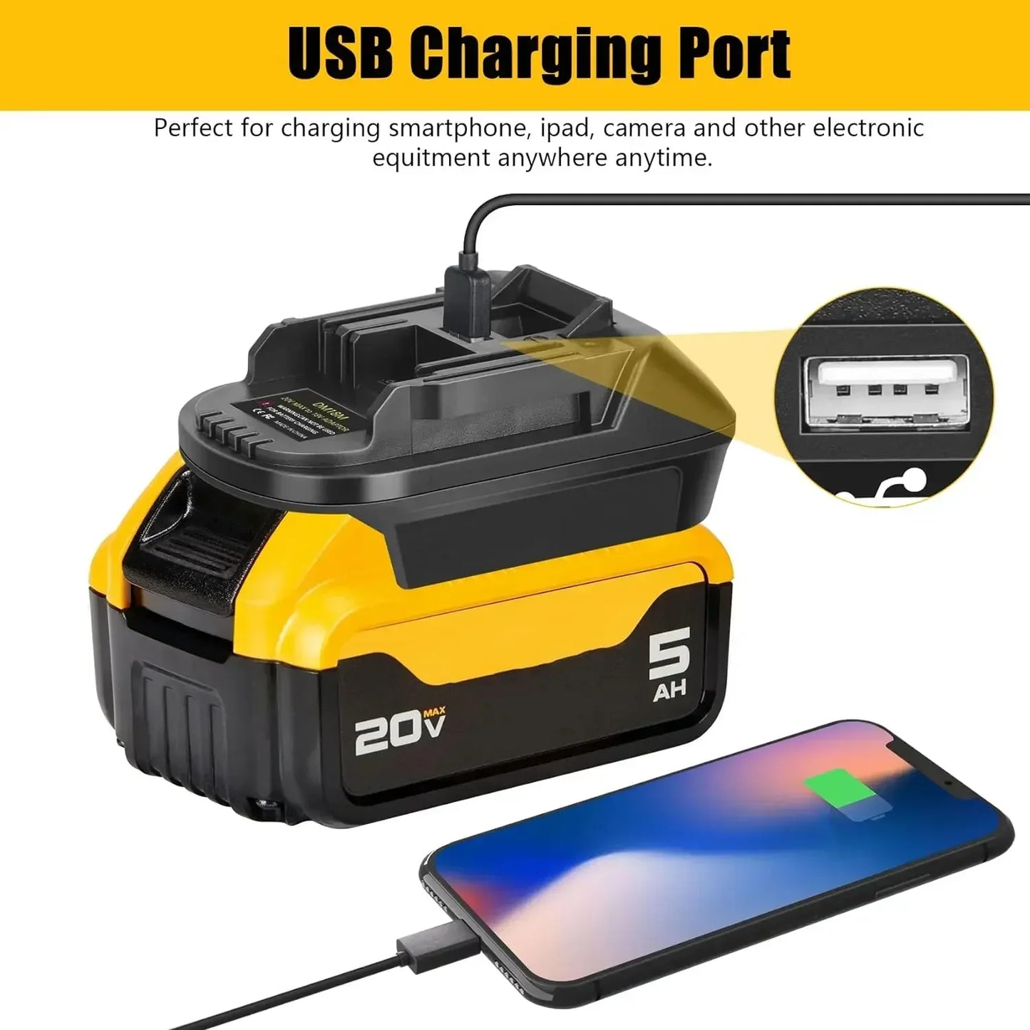 DM18M Milwaukee 18V to Dewalt 20V Li-ion & Makita 18V Adapter