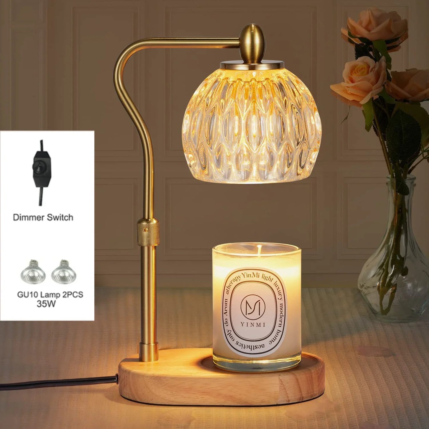 110V/230V Bedside Lamp – Adjustable Candle Warmer
