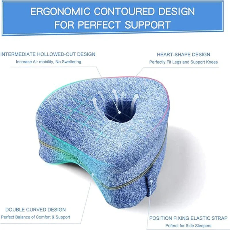 Foam Memory Knee Pillow for Side Sleepers — Ergonomic Pain Relief