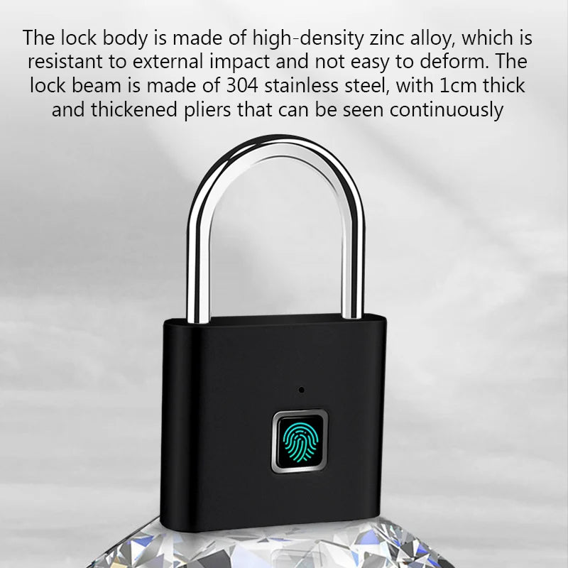 1 Sec Unlock USB Fingerprint Padlock