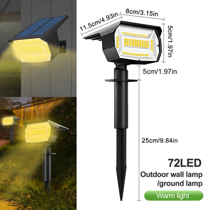 Outdoor Solar LED Landscape Spotlight (72/68 LEDs) IP65, 3 Modes