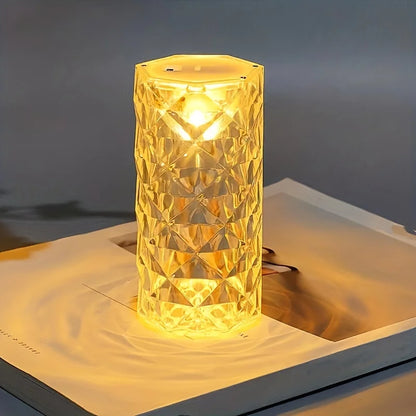 Rose Crystal Bedside Lamp – Romantic LED Nightstand Decor