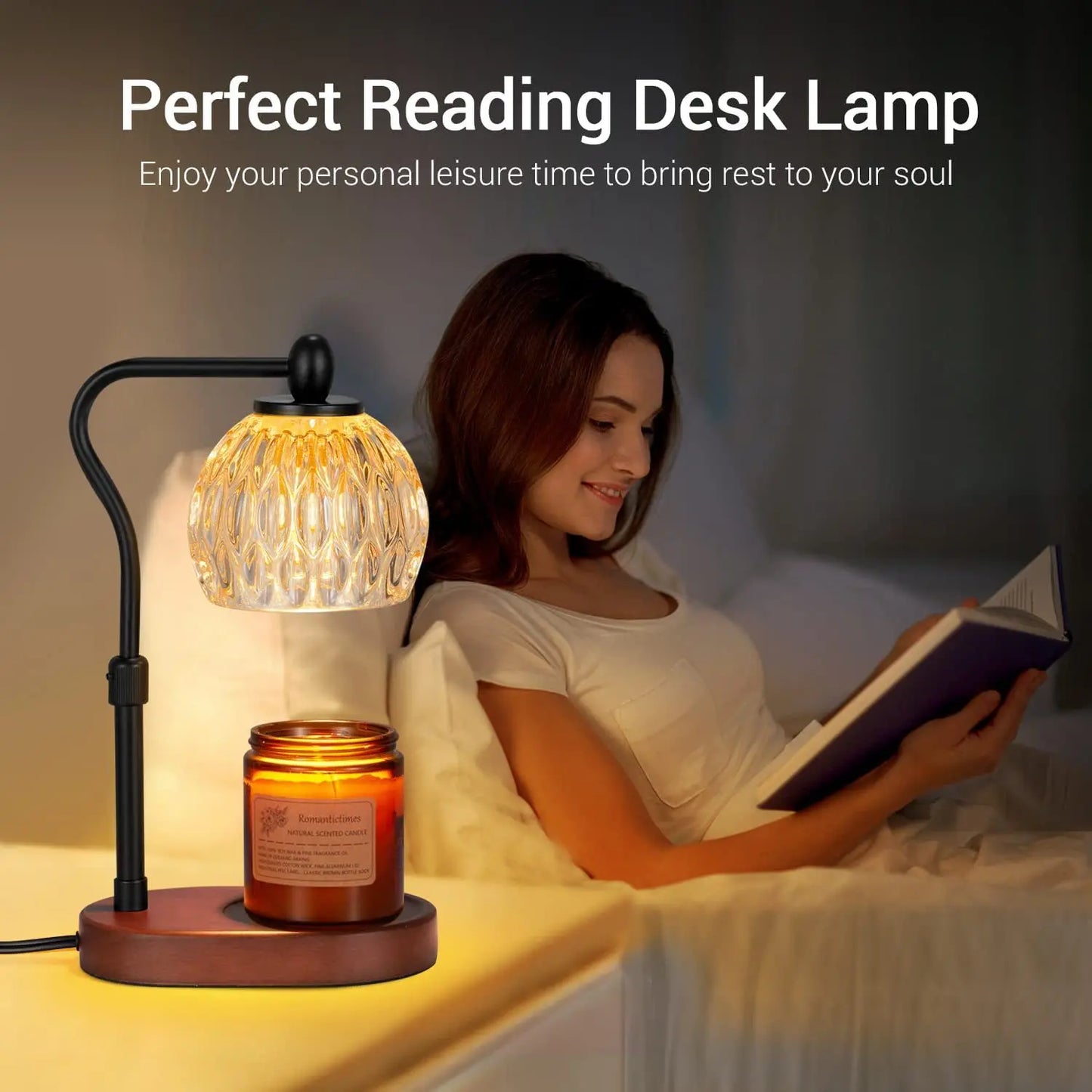 110V/230V Bedside Lamp – Adjustable Candle Warmer