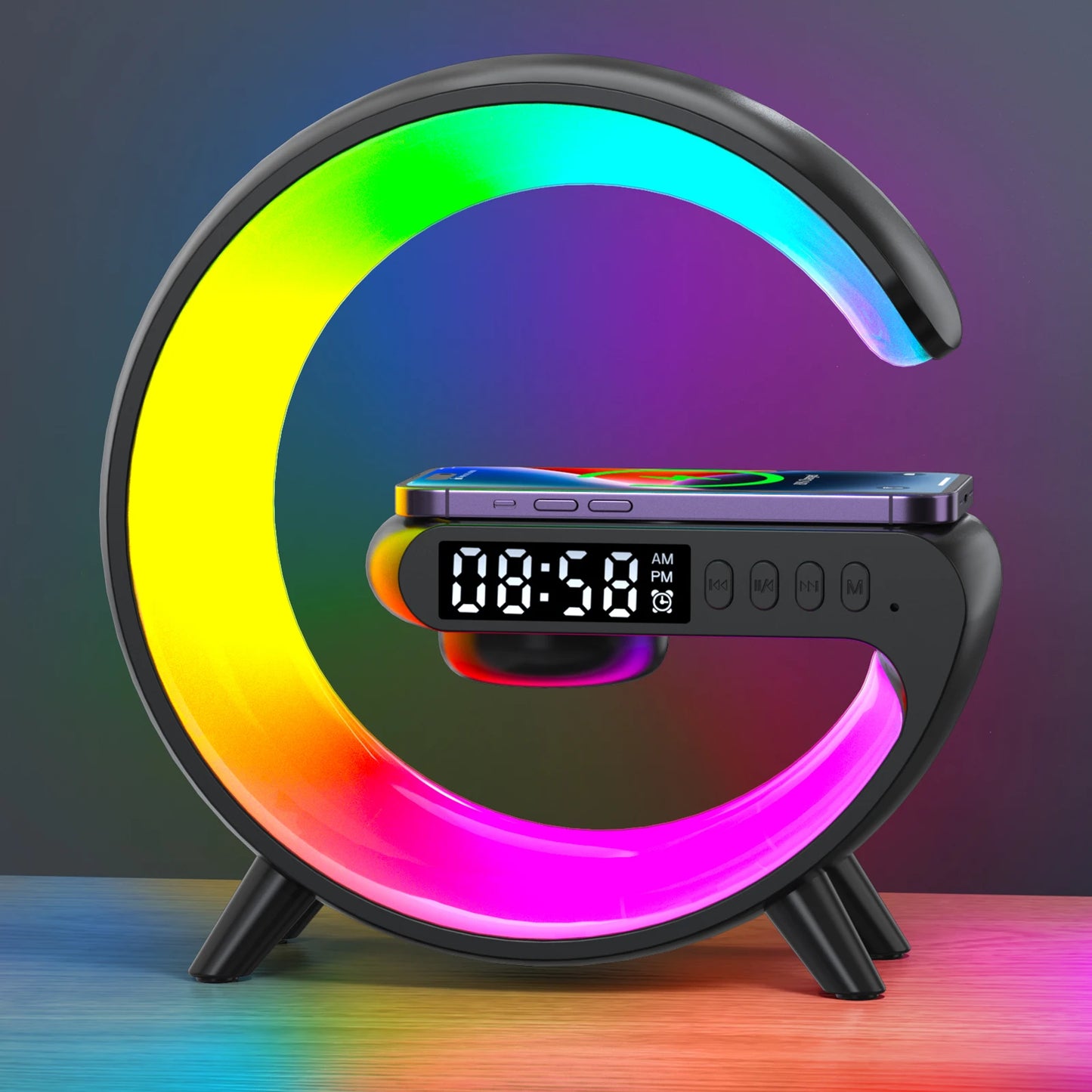 Sunrise Alarm Clock with 15W Wireless Charger & Bluetooth Speaker