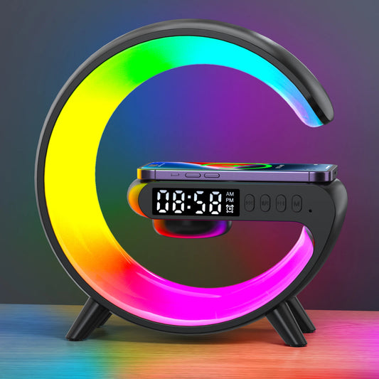 Sunrise Alarm Clock with 15W Wireless Charger & Bluetooth Speaker