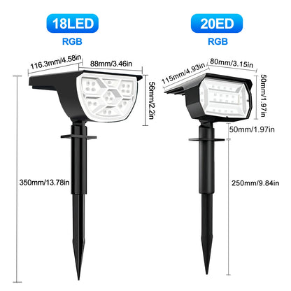 Outdoor Solar LED Landscape Spotlight (72/68 LEDs) IP65, 3 Modes