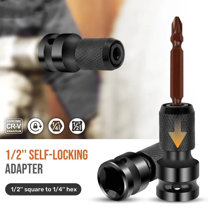 Electric Wrench: 1/2" to 1/4" Hex Socket Adapter
