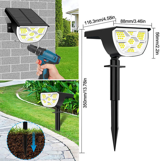 Outdoor Solar LED Landscape Spotlight (72/68 LEDs) IP65, 3 Modes