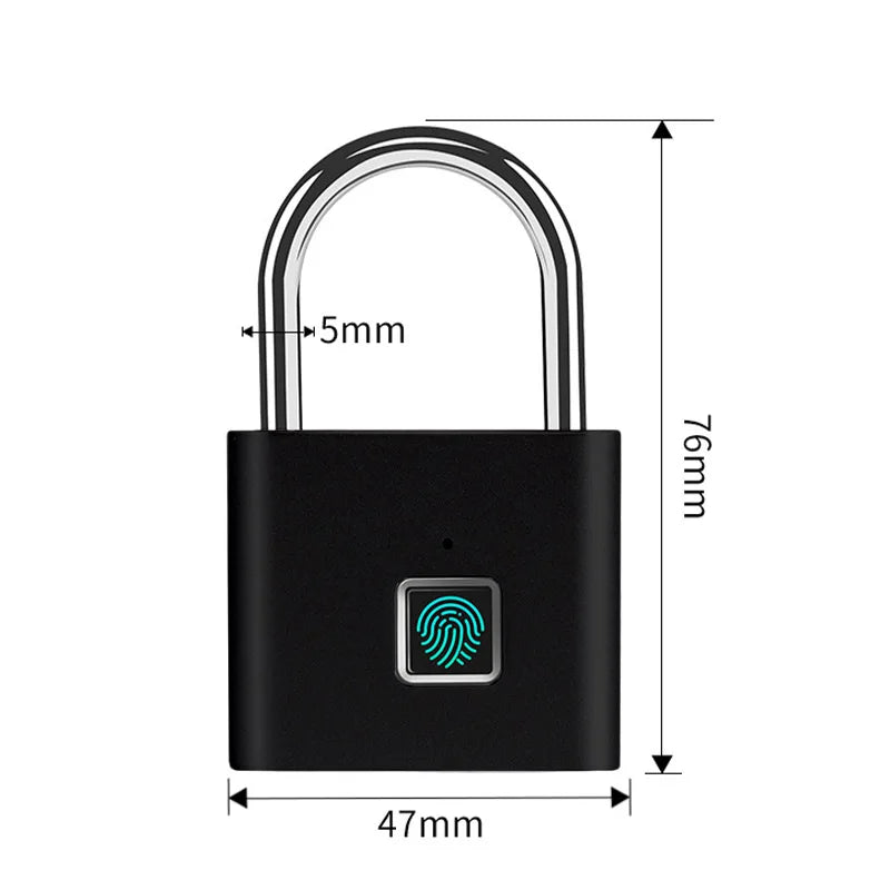 1 Sec Unlock USB Fingerprint Padlock