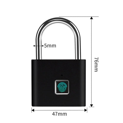 1 Sec Unlock USB Fingerprint Padlock