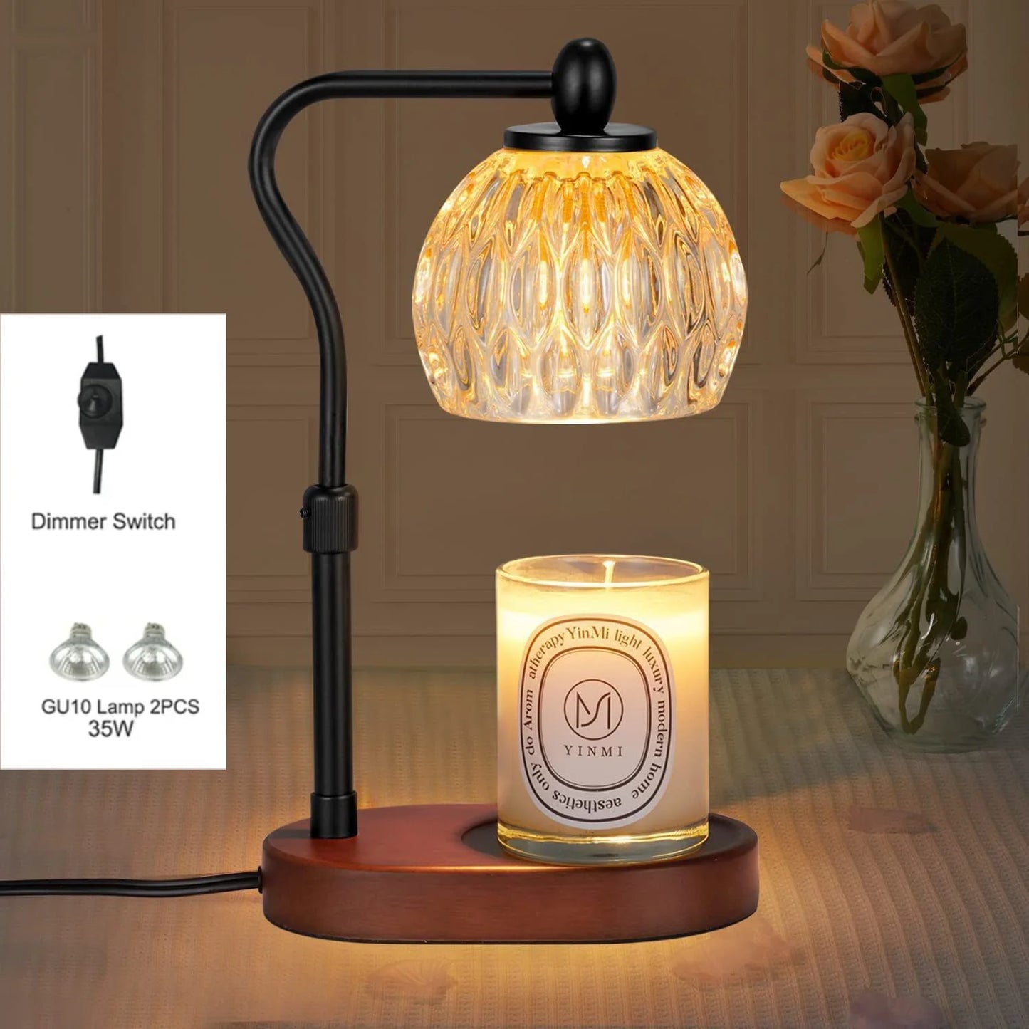 110V/230V Bedside Lamp – Adjustable Candle Warmer