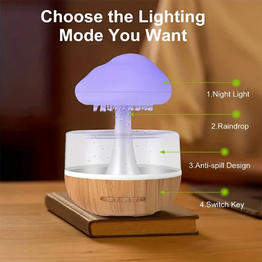 Cloud Rain Mushroom Light – 7 Color Atmosphere Lamp, Humidifier, Aromatherapy
