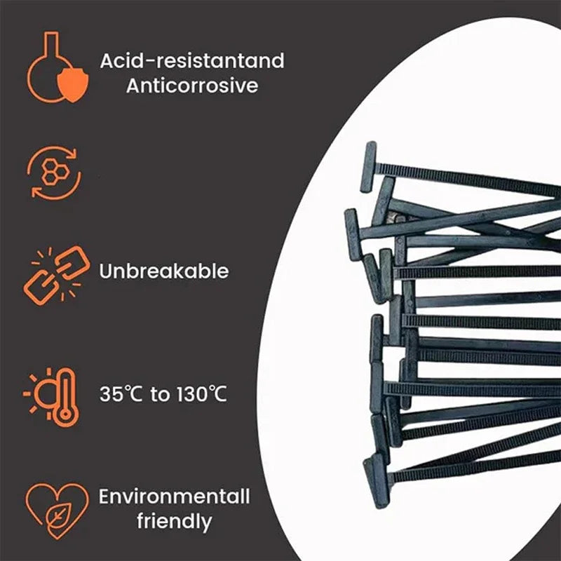Nylon Universal Cable Tie Buckle | Heavy-Duty Self-Locking Zip Ties