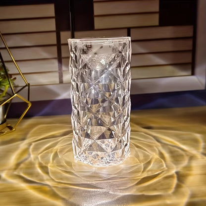 Rose Crystal Bedside Lamp – Romantic LED Nightstand Decor
