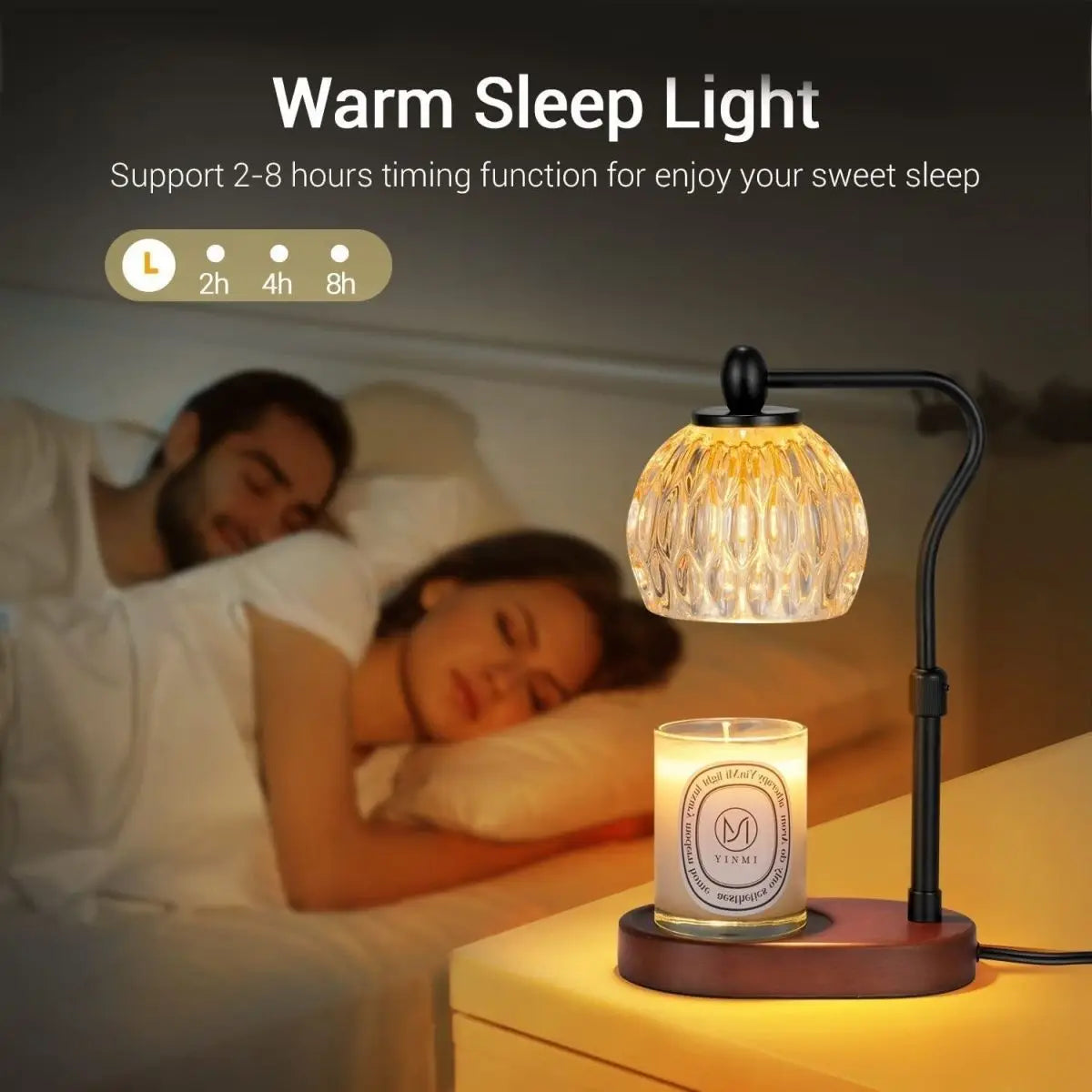 110V/230V Bedside Lamp – Adjustable Candle Warmer