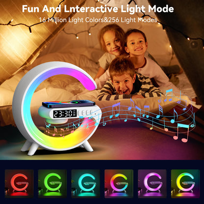 Sunrise Alarm Clock with 15W Wireless Charger & Bluetooth Speaker