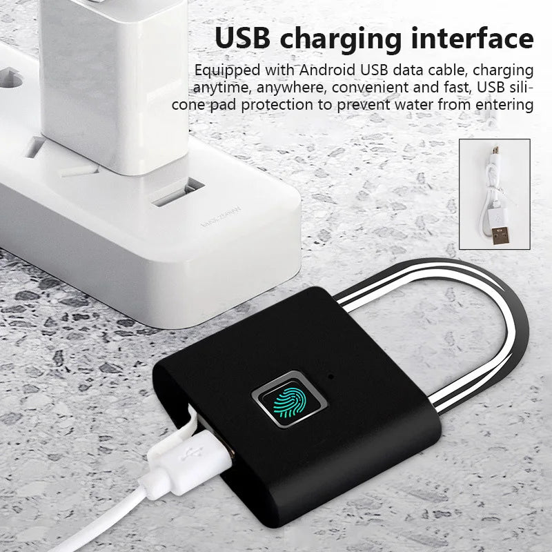 1 Sec Unlock USB Fingerprint Padlock