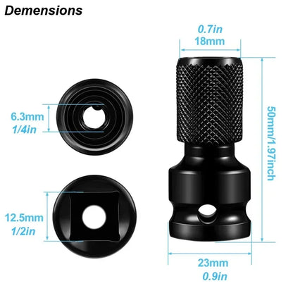 Electric Wrench: 1/2" to 1/4" Hex Socket Adapter