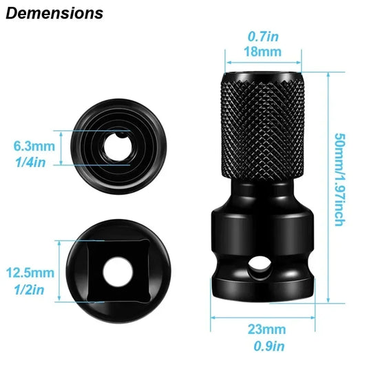 Electric Wrench: 1/2" to 1/4" Hex Socket Adapter