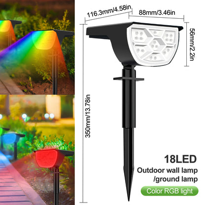 Outdoor Solar LED Landscape Spotlight (72/68 LEDs) IP65, 3 Modes