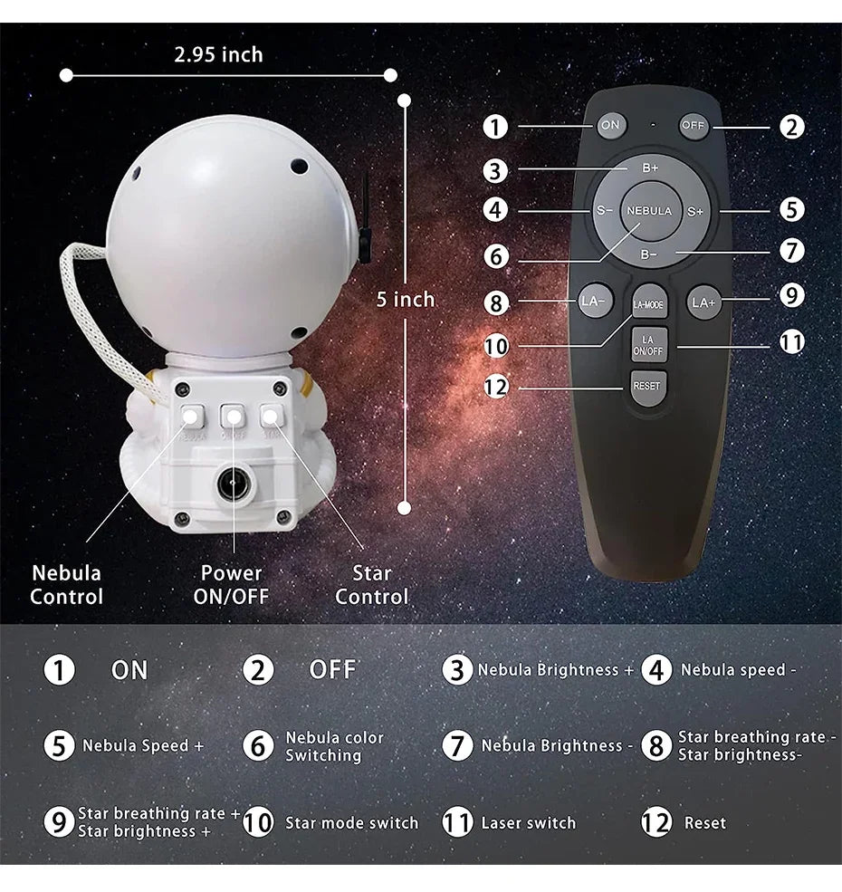Star Projector Galaxy Night Light – Astronaut Space Projector