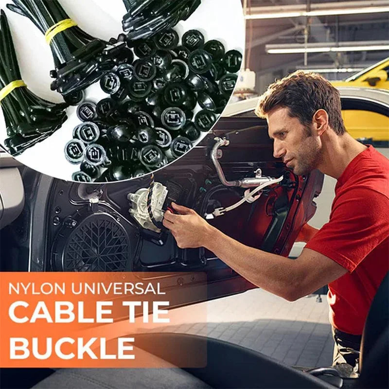 Nylon Universal Cable Tie Buckle | Heavy-Duty Self-Locking Zip Ties
