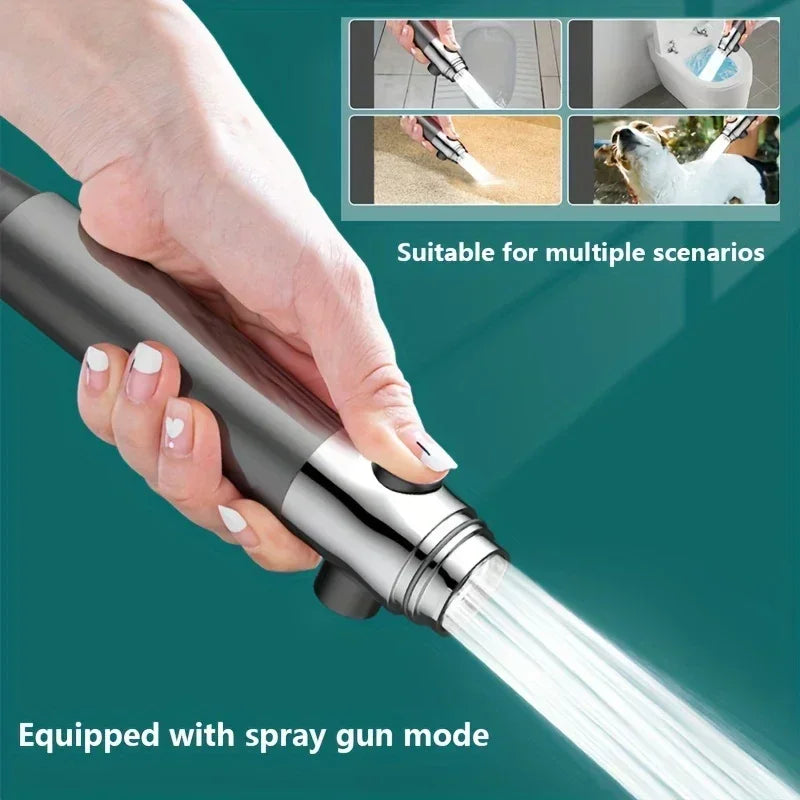 4-Mode High-Pressure Shower Head with Water-Saving Stop