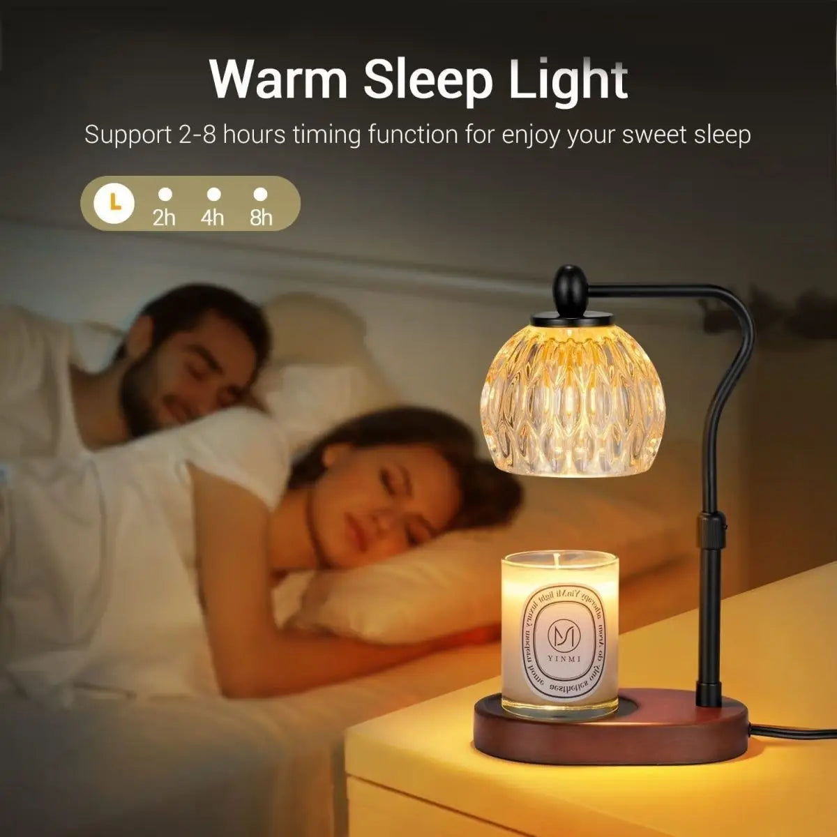 110V/230V Bedside Lamp – Adjustable Candle Warmer