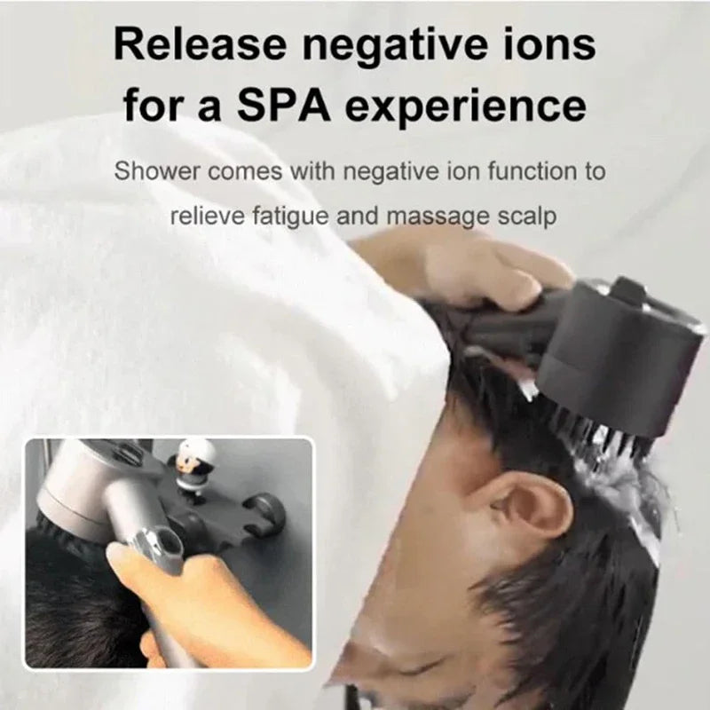 4-Mode High-Pressure Shower Head with Water-Saving Stop