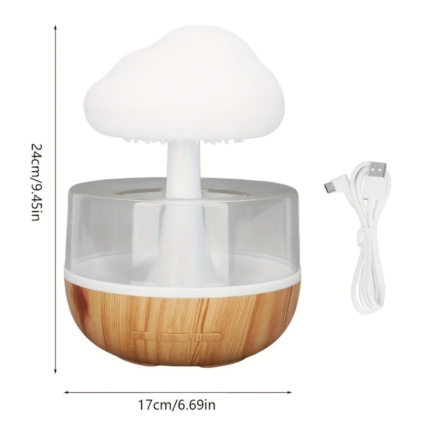 Cloud Rain Mushroom Light – 7 Color Atmosphere Lamp, Humidifier, Aromatherapy